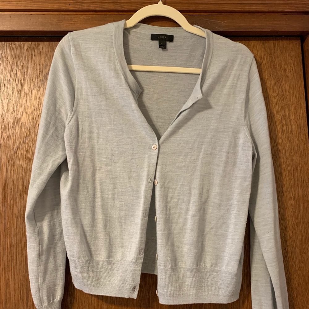 J.Crew light blue merino wool cardigan